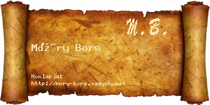 Móry Bors névjegykártya