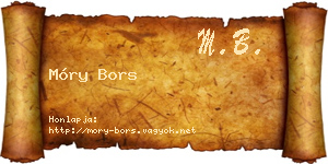 Móry Bors névjegykártya